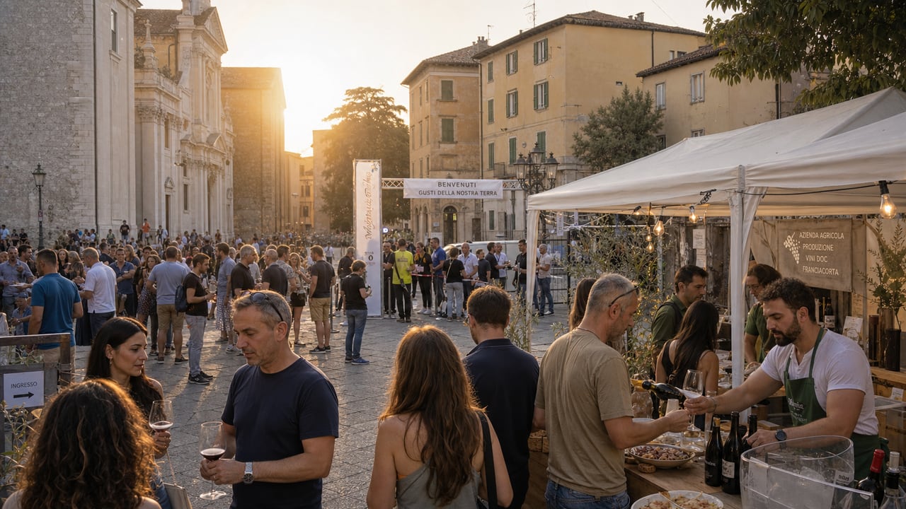 Evento food e degustazione in una piazza italiana