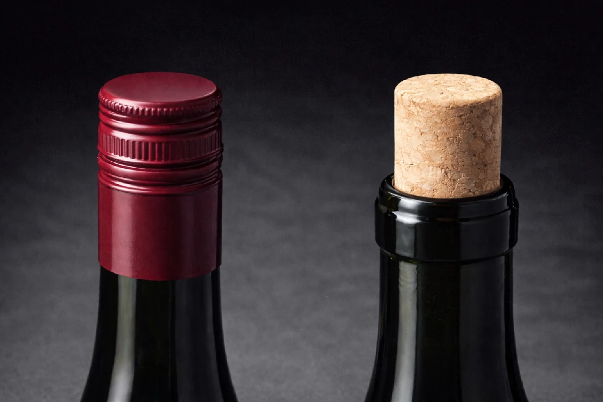 Different wine closure methods. Tappo Stelvin and Tappo Raso compared